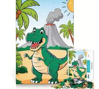 Rompecabezas de 1000 Piezas para Adolescentes con diseño de Dinosaurio y volcán Ideal para ejercitar la Mente,Relajarse y divertirse en Navidad (38x26cm)