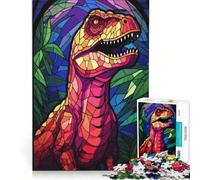 Rompecabezas de 1000 Piezas para Adolescentes con diseño de Dinosaurios y vidrieras Juegos relajantes y Divertidos para Hacer en casa Un Regalo Ideal para los Amantes de los Videojuegos 38x52cm