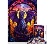 Rompecabezas de 1000 Piezas para Adolescentes con diseño de dragón Brillante Ideal para Toda la Familia un desafío difícil y un Juguete antiestrés único para cumpleaños y Regalos (38x26cm)