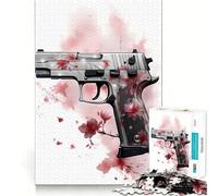 Rompecabezas de 1000 Piezas para Adolescentes con diseño de Flor de Cerezo,Arma,Corte Afilado,Manualidades,Ejercicio Mental,diversión,Tiempo de Relax,Juego,Actividad de cumpleaños (38x26cm)