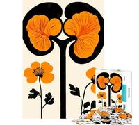 Rompecabezas de 1000 Piezas para Adolescentes con diseño de Flor Naranja y riñón Un desafío para la Inteligencia Cerebral Juguetes adictivos Juegos Divertidos difíciles y geniales como Regalo