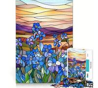 Rompecabezas de 1000 Piezas para Adolescentes con diseño de Flores de vidrieras Juego de Ajuste preciso Desarrolla la Mente y la Habilidad Diversión Tiempo Libre Navidad Arte para el hogar (50x75cm)
