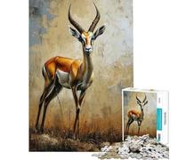 Rompecabezas de 1000 Piezas para Adolescentes con diseño de gacela Elegante Rompecabezas para Adultos con temática de Juegos relajantes Que mejoran la Memoria y Son una Actividad Divertida (38x26cm)