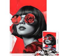 Rompecabezas de 1000 Piezas para Adolescentes con diseño de Gafas de Sol de Ojo de Tigre Juegos relajantes para Mejorar la Memoria Juguetes de decoración para el hogar Entrena tu Cerebro y Tus Manos