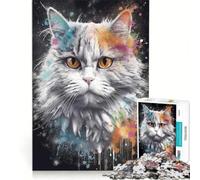 Rompecabezas de 1000 Piezas para Adolescentes con diseño de Gato Persa Juegos Divertidos para ejercitar la Mente y Las Manos un desafío único 38x52cm