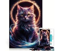 Rompecabezas de 1000 Piezas para Adolescentes con diseño de Gato y Galaxia Juguete para ejercitar la Mente,Ideal para Relajarse y Disfrutar de la Navidad Regalo Divertido (38x26cm)