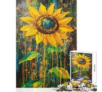 Rompecabezas de 1000 Piezas para Adolescentes con diseño de Girasol Vibrante Juego Imposible para Mejorar la Memoria Juguetes para decoración del hogar Regalo de cumpleaños Regalos de Viaje (38x26cm)