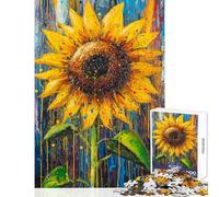 Rompecabezas de 1000 Piezas para Adolescentes con diseño de Girasol Vibrante Rompecabezas para Adultos Ideal para armar Mejorar la Memoria cumpleaños o Navidad (tamaño 50x75cm)