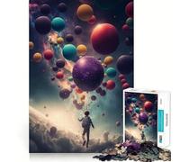 Rompecabezas de 1000 Piezas para Adolescentes con diseño de Globo,niño,Espacio,Corte preciso,Manualidades,Rompecabezas de lógica,Juego para Pasar el rato,Regalo Tranquilo de Navidad (38x52cm)