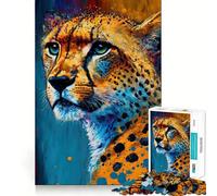 Rompecabezas de 1000 Piezas para Adolescentes con diseño de Guepardo de Corte Fino Juego de concentración Regalo Ideal para Pasar un rato Agradable y Disfrutar en Navidad Regalo de Ocio (38x52cm)