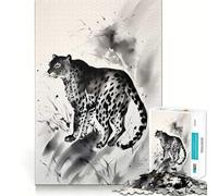 Rompecabezas de 1000 Piezas para Adolescentes con diseño de Guepardo,Tinta,Corte Premium,Divertido,fácil de Usar,Ideal para divertirse y para exhibir en Navidad (38x52cm)