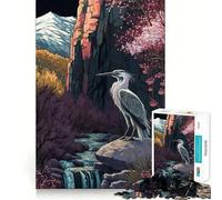 Rompecabezas de 1000 Piezas para Adolescentes con diseño de Hermosa Garza,Bordes precisos,Ideal para Resolver Problemas Divertido Juego para Pasar un rato Agradable Decoración navideña (50x75cm)