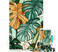 Rompecabezas de 1000 Piezas para Adolescentes con diseño de Hojas Tropicales, Bordes limpios, Juego de concentración Mental, Juego Lento, Divertido, Regalo de cumpleaños (50x75cm)