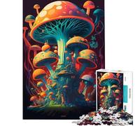 Rompecabezas de 1000 Piezas para Adolescentes con diseño de Hongos psicodélicos Diversión en casa Regalo de cumpleaños Juego práctico Apto para Mayores de 14 años 38x52cm