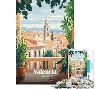 Rompecabezas de 1000 Piezas para Adolescentes con diseño de la Ciudad de Valencia Póster Educativo Divertido y Original Ideal para Juegos en Familia o como Regalo de cumpleaños (tamaño 50x75cm)