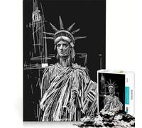 Rompecabezas de 1000 Piezas para Adolescentes con diseño de la Estatua de la Libertad Juegos educativos interacción Entre Padres e Hijos 38x52cm