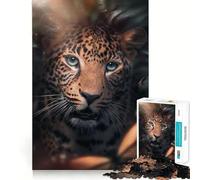 Rompecabezas de 1000 Piezas para Adolescentes con diseño de Leopardo,Corte preciso,Juguete para ejercitar la Mente,Juego de Paz,Regalo Divertido de Navidad (38x52cm)