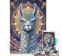 Rompecabezas de 1000 Piezas para Adolescentes con diseño de Llama Ideal para Terapia artística Juguetes antiestrés diversión Familiar y como Regalo para Amigos y Familiares 38x52cm