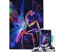 Rompecabezas de 1000 Piezas para Adolescentes con diseño de Mantis Religiosa neón Juego de ingenio Juguete desafiante Excelentes Regalos y decoración para el hogar (tamaño 38x26cm)