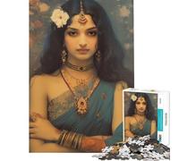 Rompecabezas de 1000 Piezas para Adolescentes con diseño de Mujer India Moderna Rompecabezas de 1000 Piezas para armar Juguete de Corte preciso Toda la Familia (38x26cm)