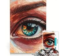 Rompecabezas de 1000 Piezas para Adolescentes con diseño de Ojos en Primer Plano, Ideal para Decorar la Pared, Pasar el Tiempo en casa o para Fortalecer el Amor en Pareja 50x75cm