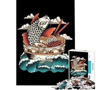 Rompecabezas de 1000 Piezas para Adolescentes con diseño de Ola de Ramen Ayuda a ejercitar el Cerebro Juguete Educativo para el Aprendizaje y la decoración de Pared Apto para Mayores de 14 años