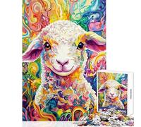 Rompecabezas de 1000 Piezas para Adolescentes con diseño de ovejas Vibrantes Rompecabezas de Juguete para Adolescentes decoración de Pared patrón para armar Regalo de cumpleaños obsequios (50x75cm)