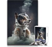 Rompecabezas de 1000 Piezas para Adolescentes con diseño de Perro Astronauta, Divertido Juego cognitivo de Aprendizaje, reflexivo, tamaño 38x26cm