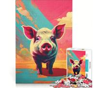 Rompecabezas de 1000 Piezas para Adolescentes con diseño de Piglet Estilo Pop Art Juegos relajantes Actividades Divertidas para Hacer en casa cumpleaños y Navidad 38x26cm