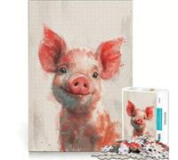 Rompecabezas de 1000 Piezas para Adolescentes con diseño de Piglet salpicado Juegos relajantes desafío difícil cumpleaños 38x52cm