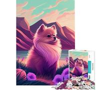 Rompecabezas de 1000 Piezas para Adolescentes con diseño de Pompones de Naturaleza Pomerania Juguete Educativo Juego Intelectual Regalo Ideal para cumpleaños Aprendizaje Educativo (Tamaño 38x26cm)