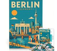 Rompecabezas de 1000 Piezas para Adolescentes con diseño de póster de Berlín, Juego de ingenio, Corte de precisión, cumpleaños y Navidad 38x52cm