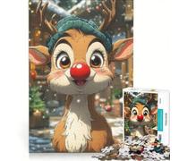 Rompecabezas de 1000 Piezas para Adolescentes con diseño de Renos navideños, Ideal para Jugar en Familia Corte de precisión cumpleaños y Navidad 50x75cm