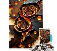 Rompecabezas de 1000 Piezas para Adolescentes con diseño de Rosa en Metal Divertidas Actividades para Aprender en casa Juego Educativo Familiar para Mayores de 14 años 38x26cm