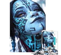 Rompecabezas de 1000 Piezas para Adolescentes con diseño de Rostro Cyberpunk Un Reto para completar Juegos educativos para Toda la Familia a Partir de 14 años (50x75cm)