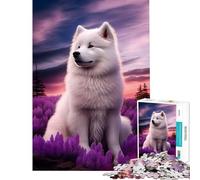 Rompecabezas de 1000 Piezas para Adolescentes con diseño de Samoyedo Juego Educativo sobre la Naturaleza Juguetes didácticos Regalo artístico Corte de precisión (tamaño 38x26cm)