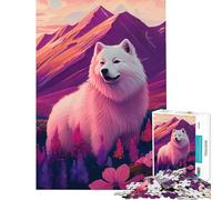 Rompecabezas de 1000 Piezas para Adolescentes con diseño de Samoyedo Naturaleza Juguetes educativos Juegos relajantes una Obra de Arte Regalos de cumpleaños tamaño 38x26cm