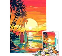 Rompecabezas de 1000 Piezas para Adolescentes con diseño de Tabla de Surf Vintage Retro Actividades Divertidas para Hacer en casa Decoración Juego de ingenio Apto para Mayores de 14 años