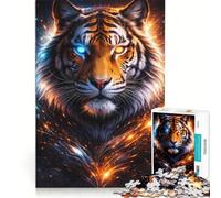 Rompecabezas de 1000 Piezas para Adolescentes con diseño de Tigre con IA irreal Juego Familiar Regalo de cumpleaños Regalos de Viaje 38x26cm