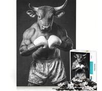 Rompecabezas de 1000 Piezas para Adolescentes con diseño de Toro Boxeador, Ideal para armar, decoración Piezas de Formas aleatorias Que encajan Perfectamente 38x26cm