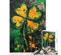 Rompecabezas de 1000 Piezas para Adolescentes con diseño de trébol de Cuatro Hojas Juego práctico Educativo para Aprender y Decorar el hogar Juguete para Relajarse y estimular el intelecto (38x26cm)