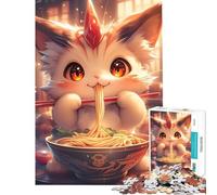 Rompecabezas de 1000 Piezas para Adolescentes con diseño de Unicornio Gato y Ramen Juguete Educativo e Intelectual Gran Regalo para cumpleaños (tamaño 38x52cm)