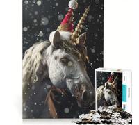 Rompecabezas de 1000 Piezas para Adolescentes con diseño de Unicornio navideño, Juego Educativo, Actividades Divertidas para Hacer en casa, fortalece el Amor Entre Parejas 50x75cm