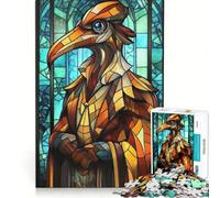 Rompecabezas de 1000 Piezas para Adolescentes con diseño de vidriera de un médico de la Peste Juguetes para armar decoración Piezas de Formas aleatorias Que encajan Perfectamente 38x52cm