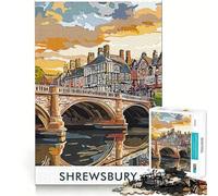 Rompecabezas de 1000 Piezas para Adolescentes con diseño del Puente de Shrewsbury Mejora la Memoria, estimula el Juego Relajante y Proporciona un Acabado Impecable Artículo de Santa Claus 50x75cm