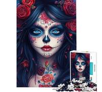 Rompecabezas de 1000 Piezas para Adolescentes con diseño Floral de Calavera de azúcar Este Rompecabezas Mejora la Memoria y Ayuda a ejercitar el Cerebro Es un Juego Educativo para Toda la Familia