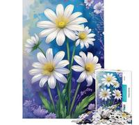 Rompecabezas de 1000 Piezas para Adolescentes con diseño Floral de Margaritas Blancas Un Reto para completar Decoración Juguete antiestrés para Mayores de 14 años 50x75cm