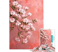 Rompecabezas de 1000 Piezas para Adolescentes con diseño Floral sobre Fondo Rosa Actividades Divertidas para Hacer en casa Juegos educativos y entretenidos Aptos para Mayores de 14 años (38x26cm)