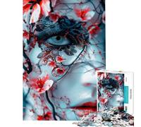 Rompecabezas de 1000 piezas para adolescentes con diseño floral y rostro un desafío educativo para pasar el tiempo en casa Juguetes DIY para mayores de 14 años Juego de rompecabezas incluido (50x75cm)