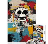 Rompecabezas de 1000 Piezas para Adolescentes con diseño Original de Calavera Feliz Arte Graffiti Juego de ingenio Carrera de Velocidad Manual Juguetes antiestrés cumpleaños